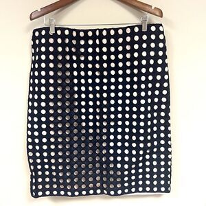 Ann Taylor navy with cream polka dots skirt size 16